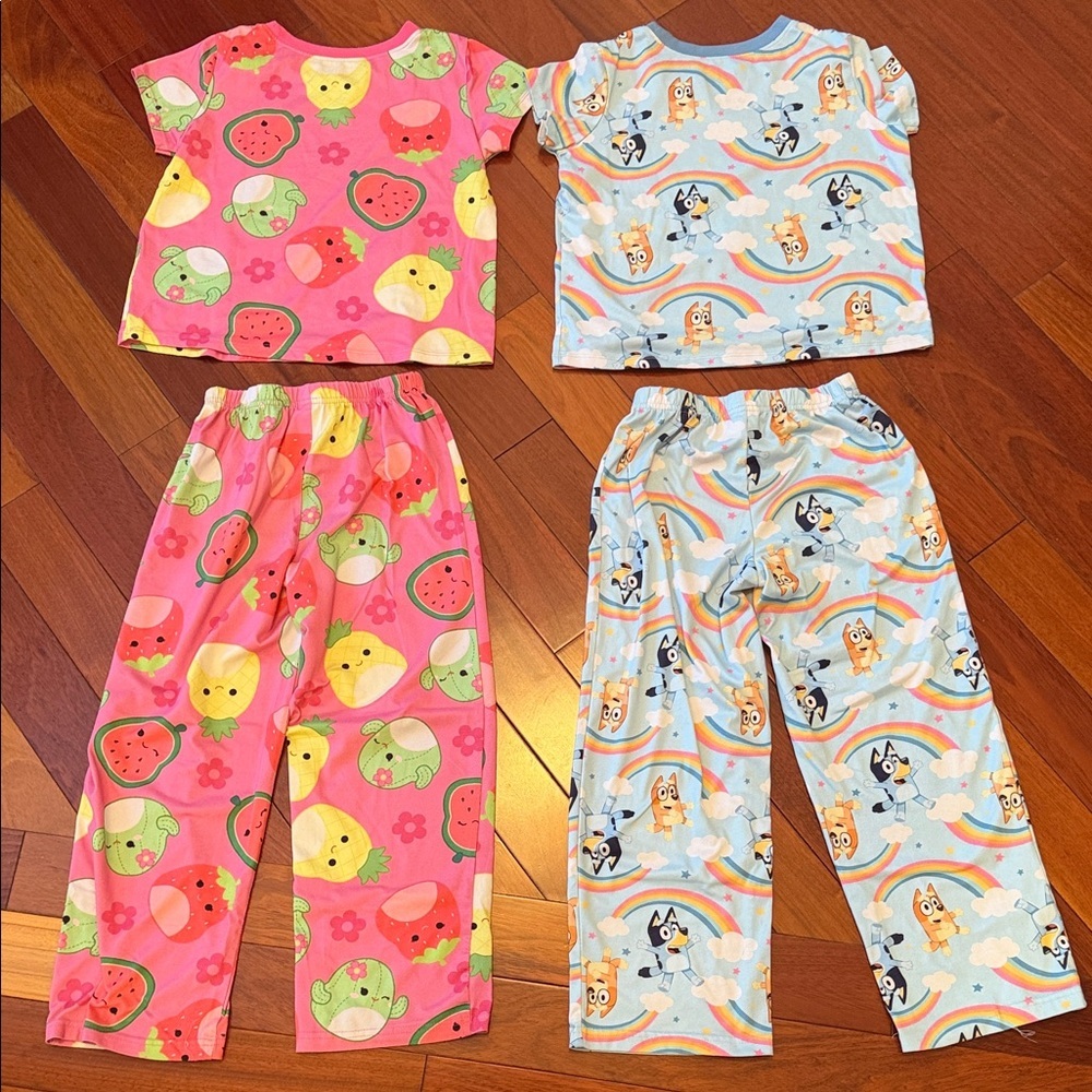 Kids Cartoon Pajama Set - Pink and Blue - Picture 10 of 14